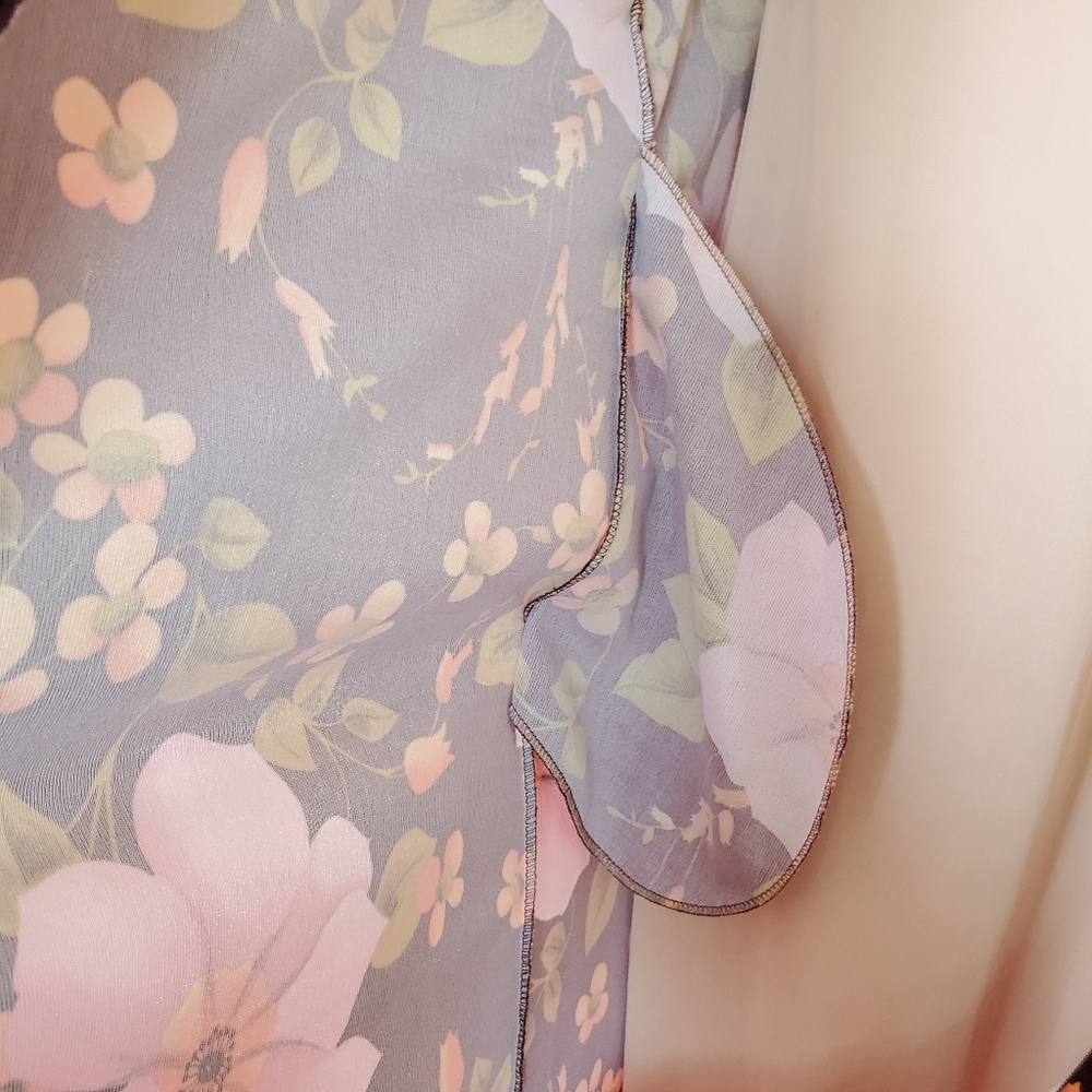 Vintage Bed Coat Robe w zip & waist tie - Picture 11 of 15